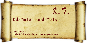 Kümle Terézia névjegykártya